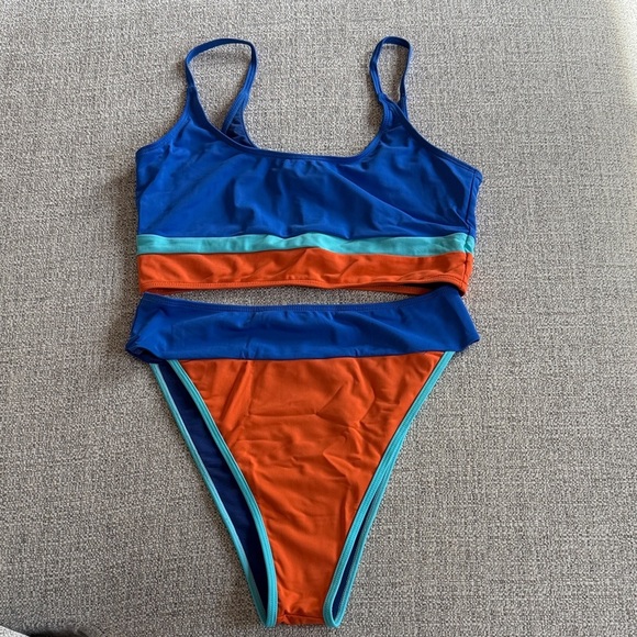Icon Swim Other - Stylish Blue and Orange Women's Bikini Set